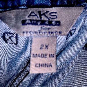 AKS Amy K Su | Vintage 90, Blue Sleeveless Tencel Jumper Dress.